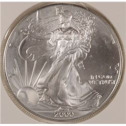 2000 GEM BU AMERICAN SILVER EAGLE ONE OUNCE .999 SILVER