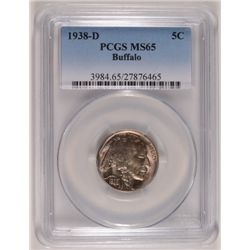 1938-D BUFFALO NICKEL PCGS MS65