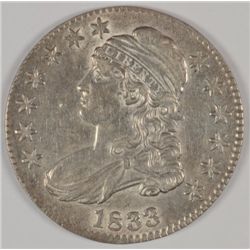 1833 BUST HALF DOLLAR AU 58