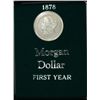 Image 1 : A CIRCULATED 1878 MORGAN SILVER DOLLAR IN CAPSULE  AND PRESENTATION CARD/BOX