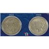 Image 2 : FIRST AND LAST FULL  YEARS OF THE PEACE SILVER DOLLARS,  IN DISPLAY CARD AND BOX