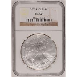 2000 SILVER AMERICAN EAGLE NGC MS69