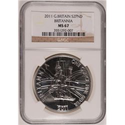 2011 1 OZT .999 FS GREAT BRITAIN BRITANNIA NGC MS67