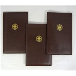 ( 3 ) BINDERS WITH UNCUT SHEET OF FOUR  2003 $2.00  FEDERAL RESERVE NOTES,  CU