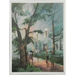 Tom Lynch Art Print Signing in the Rain