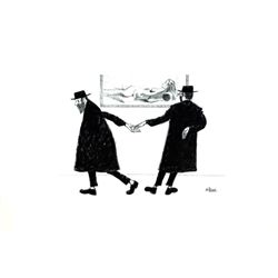 J Herr Two Rabbis Offset Lithograph Print