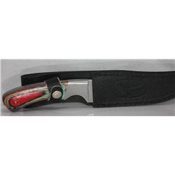 COLLECTORS EDITION 9.5" PAKKAWOOD HANDLE HUNTING KNIFE