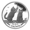 Image 1 : Isle of Man 1 Crown Silver Proof Somali Kittens Cat