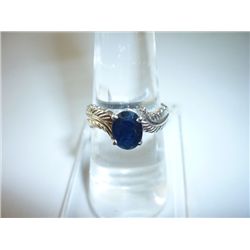 15.00 CTW SAPPHIRE RING .925 STERLING SILVER