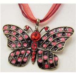 14785 -  BUTTERFLY PENDANT W/ RIBBON CHAIN