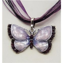 14558 - BUTTERFLY ENAMEL PENDANT W/CHAIN