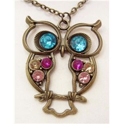 14488 - OWL METAL PENDANT W/CHAIN