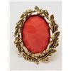 Image 1 : 15143 -  LEAVES ADJUSTABLE RING - RED