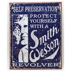 14859 - METAL SMITH & WESSON SIGN APPROX 12 1/2" X 16"