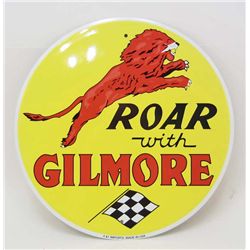 15222 - ROAR WITH GILMORE ROUND TIN SIGN