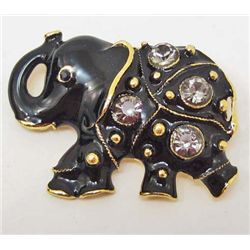 15082 - RHINESTONE BROOCH - ELEPHANT
