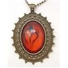 Image 1 : 15092 - RED RHINESTONE PENDANT W/ NECKLACE