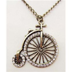 15089 -  RHINESTONE PENDANT W/ NECKLACE - LONG BICYCLE