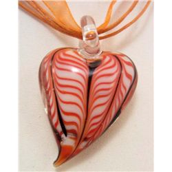 14208 - MURANO GLASS PENDANT W/ RIBBON - CORD NECKLACE
