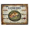 Image 1 : 14834 -  METAL LUNKERS FISHING SIGN APPROX. 16" X 12 1/2"