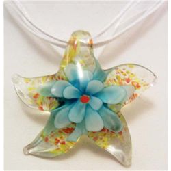 14234 - MURANO GLASS PENDANT W/ RIBBON - CORD NECKLACE