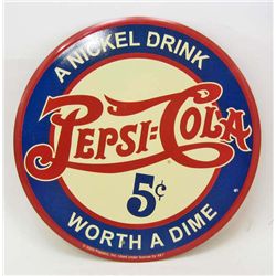 15223 - PEPSI -COLA ROUND TIN SIGN
