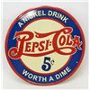 Image 1 : 15223 - PEPSI -COLA ROUND TIN SIGN