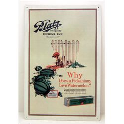 5764 - BLATZ BEER BLACK AMERICANA ADVERTISING TIN SIGN