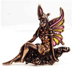 6390 - SITTING FAIRY CRYSTAL AND RHINESTONE BROOCH
