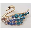 Image 1 : 7085 - BLUE SWAN RHINESTONE BROOCH