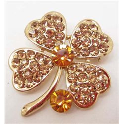 7132 - FOUR LEAF CLOVER RHINESTONE BROOCH