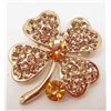 Image 1 : 7132 - FOUR LEAF CLOVER RHINESTONE BROOCH