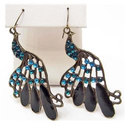 7353 - PAIR OF  PEACOCK RHINESTONE EARRINGS