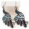 Image 1 : 7353 - PAIR OF  PEACOCK RHINESTONE EARRINGS