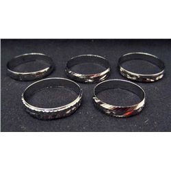 7502 - LOT OF 5 SILVER RINGS