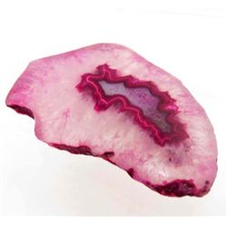 6658  35.50 CT PINK DRUZY SLICE AGATE GEMSTONE