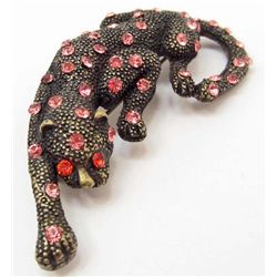 7543 - RHINESTONE PANTHER BROOCH
