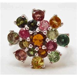6927 - STERLING SILVER FANCY COLOR TOURMALINE SIZE 8