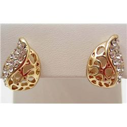 7061 - PAIR OF 18K GOLD PLATED RHINESTONE EARRINGS