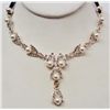 Image 1 : 7165 - DROP PEARL RHINESTONE NECKLACE