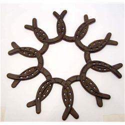 6771 - CAST IRON HORSE SHOES WALL ART HANGING
