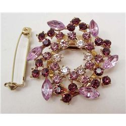 7019 - PURPLE RHINESTONE BROOCH