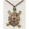 Image 1 : 7576 - TURTLE RHINESTONE PENDANT W/CHAIN