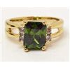 Image 1 : 7527 - 10K GOLD FILLED PERIDOT RING - SIZE 7