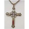 Image 1 : 7050 - BRONZE CROSS PENDANT W/ CHAIN