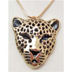 7185 - RHINESTONE LEOPARD HEAD PENDANT W/CHAIN