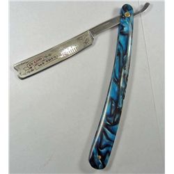 3726 - ROUGH RIDER "IN GOD WE TRUST" BLUE STRAIGHT RAZOR KNIFE
