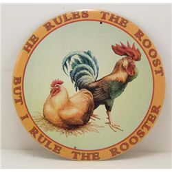 5762 - THE ROOST ROUND TIN SIGN