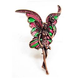 6391 - FLYING FAIRY CRYSTAL AND RHINESTONE BROOCH