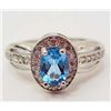 Image 1 : 7621 - BLUE AND WHITE TOPAZ SILVER RING - SIZE 7